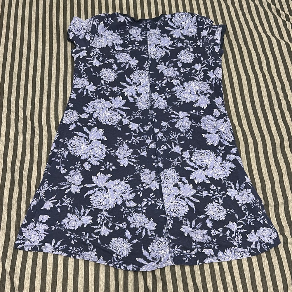 Lucky Brand | Women’s Floral Henley T-Shirt Dress w/ Pocket | Size Large - Picture 5 of 5